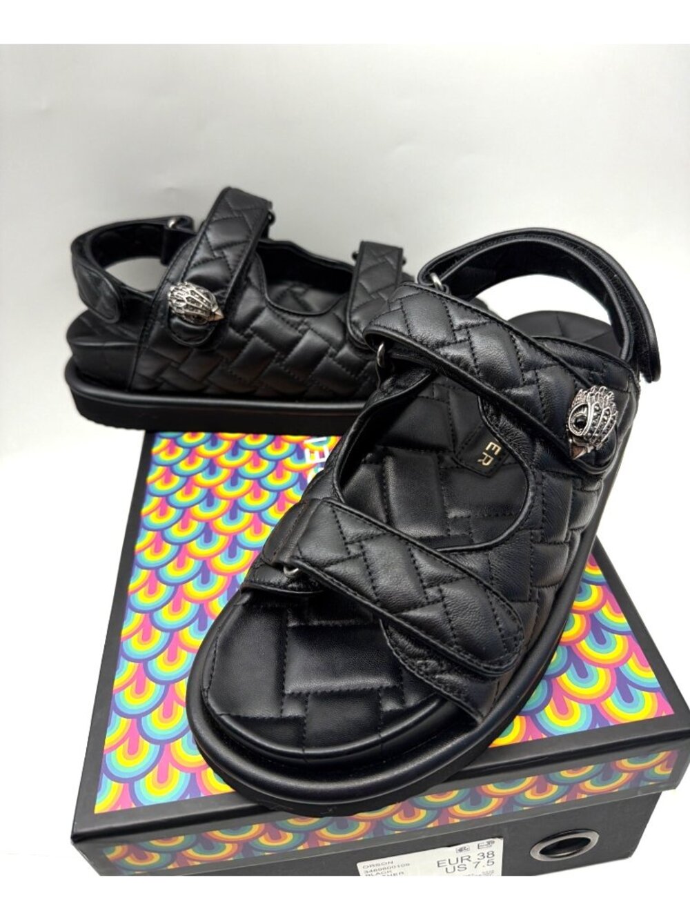 Kurt Geiger London Orso Leather Sandals Slingback Platform Womens Size 7.5